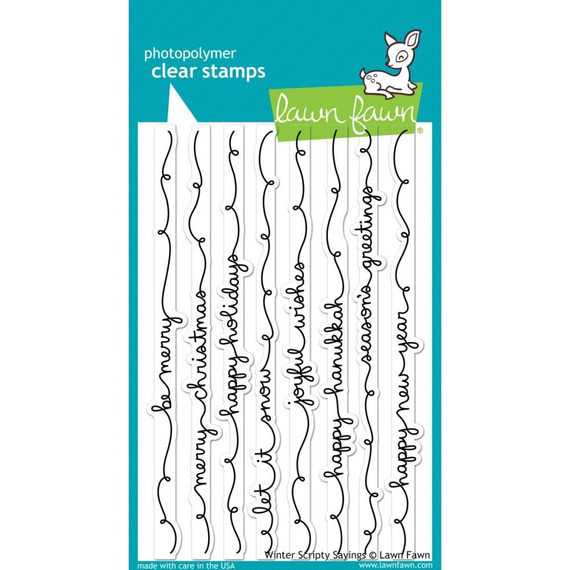 Stempel - Lawn Fawn - Winter Scripty Sayings napisy świąteczne