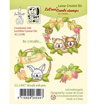 Stempel - Leane - Wreath with pets