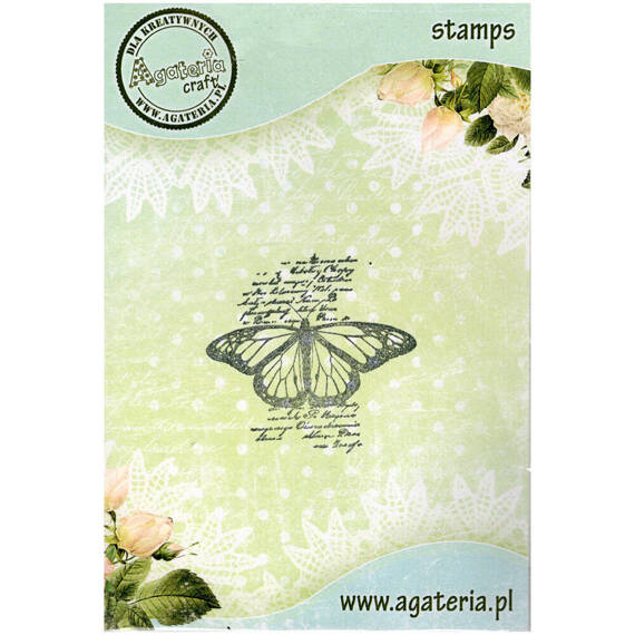 Stempel - Motyl na tle - Agateria