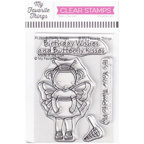 Stempel - My Favorite Things - Butterfly Kisses dziewczynka motylek