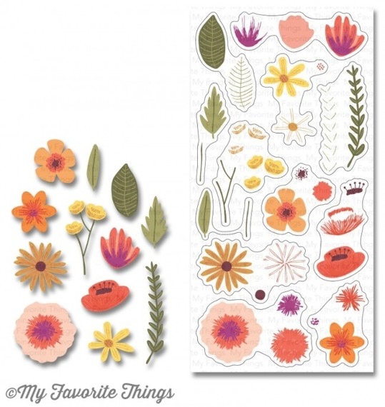 Stempel - My Favorite Things - Rustic Wildflowers - kwiaty i listki