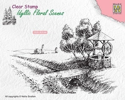 Stempel - Nellie`s Choice - IFS021 pejzaż studnia mostek