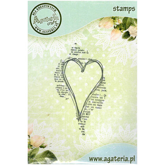 Stempel - Serce na tle - Agateria