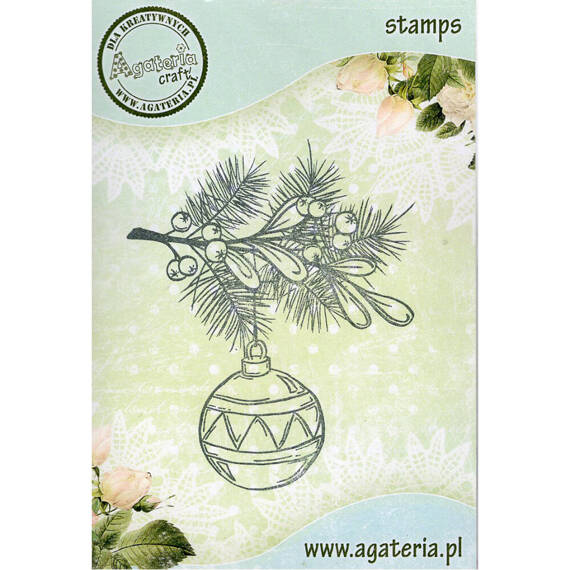 Stempel - Stroik 1 - gałązka z bombką - Agateria 