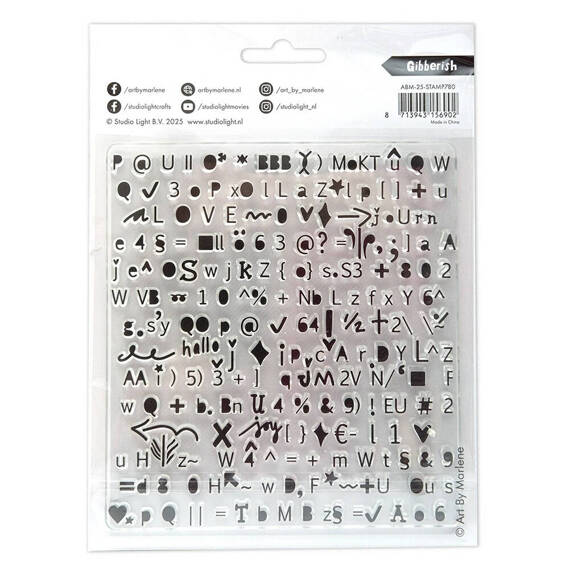 Stempel - Studio Light - Clear Stamps Gibberish litery, cyfry, znaki