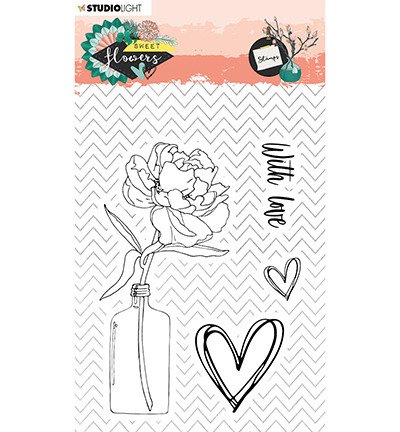 Stempel - StudioLight - Sweet Flowers nr 436 kwiatek w butelce scerca