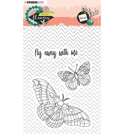 Stempel - StudioLight - Sweet Flowers nr 437 ćma motyl