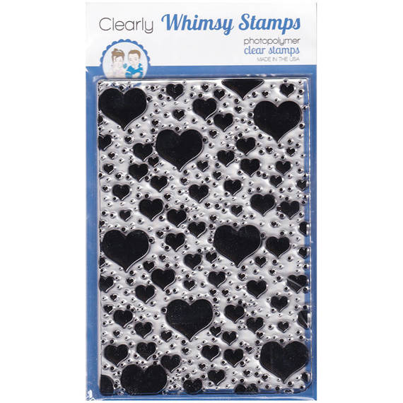 Stempel - Whimsy Stamps - Floating Hearts Background - serca