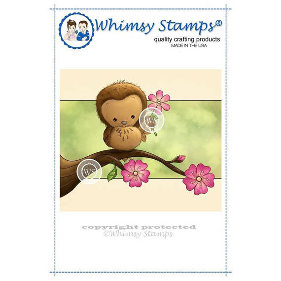 Stempel - Whimsy Stamps - Woodland Owl - sówka na gałęzi