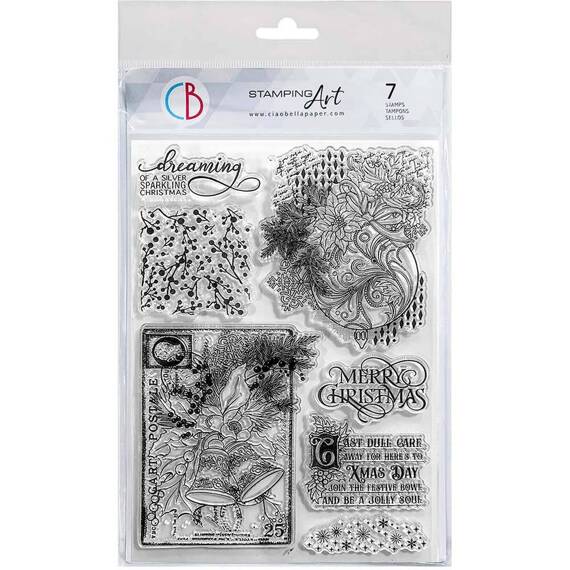 Stempel akrylowy 15x21 - Ciao Bella - Silver bells dzwoneczki bombka