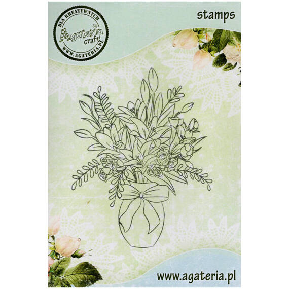 Stempel polimerowy - Bukiet w wazonie - Agateria