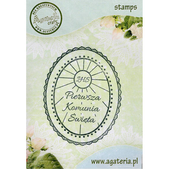 Stempel polimerowy - Pierwsza Komunia Święta - owal - Agateria