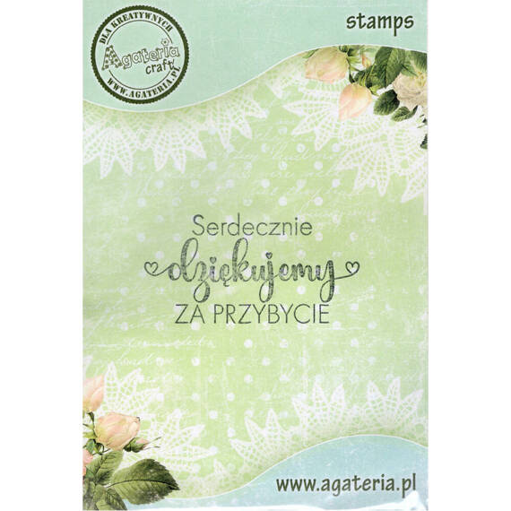 Stempel polimerowy - Serdecznie dziękujemy za przybycie - Agateria