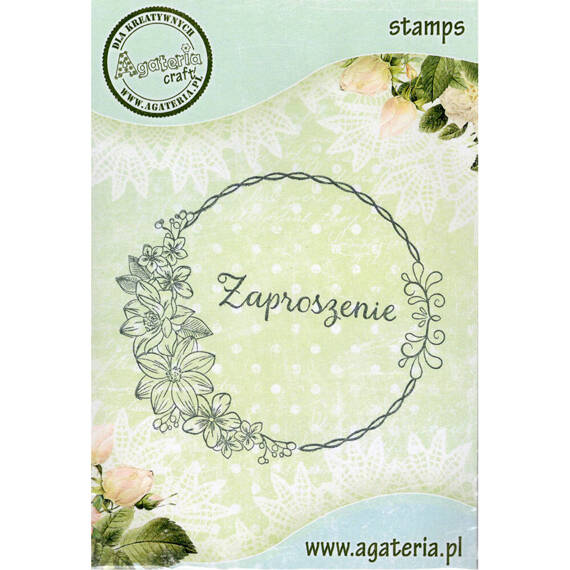 Stempel polimerowy - Wianek - zaproszenie - Agateria