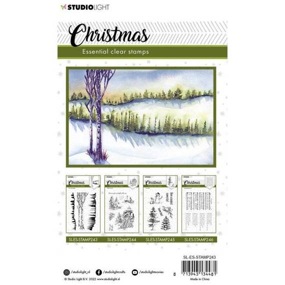 Stempel przezroczysty - StudioLight - Christmas Tree landscape drzewa choinki