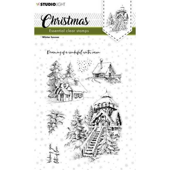 Stempel przezroczysty - StudioLight - Christmas Winter houses domki w śniegu