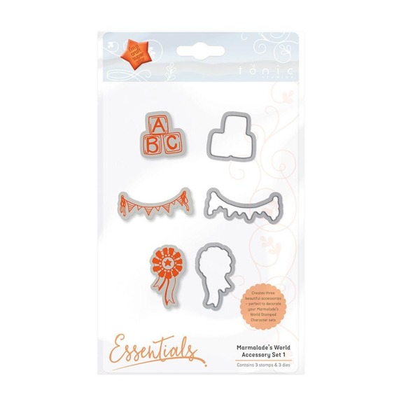 Stempel +  wykrojnik - Tonic Studios - Accessory Set 1 klocki girlanda kotylion