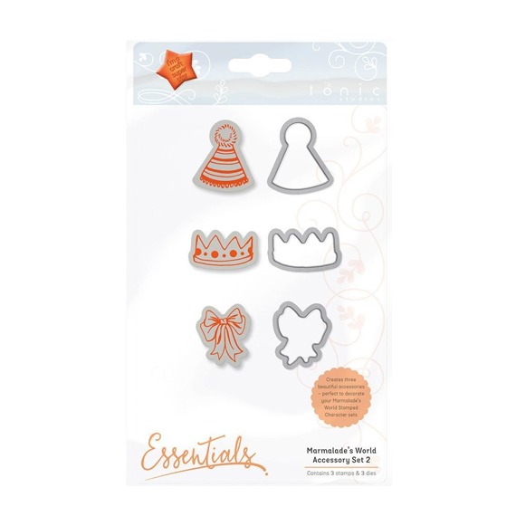 Stempel + wykrojnik - Tonic Studios - Accessory Set 2 czapeczka korona kokarda