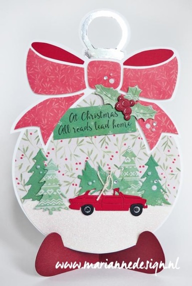 Szablon - Marianne Design - Christmas baukb by Marleen - bombka z kokardą