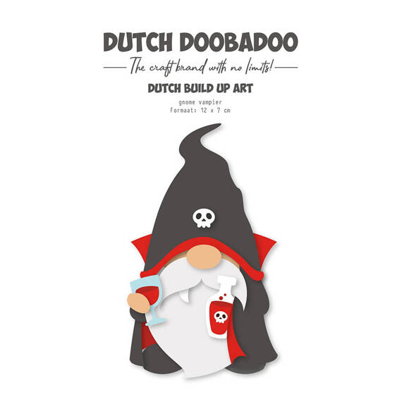 Szablon do odrysowania i wycinania Dutch Doobadoo - Gnome Vampire krasnal wapir