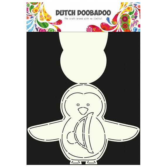 Szablon do odrysowania i wycinania Dutch Doobadoo - Pingwin - baza kartki