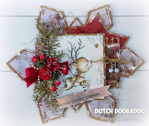 Szablon do odrysowania i wycinania Dutch Doobadoo - gwiazdka / śnieżynka
