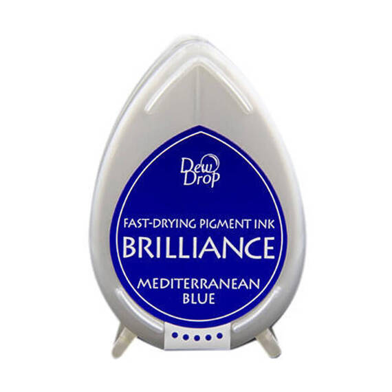 Szybkoschnący tusz pigmentowy Brilliance Drop - Mediterranean Blue - Tsukineko
