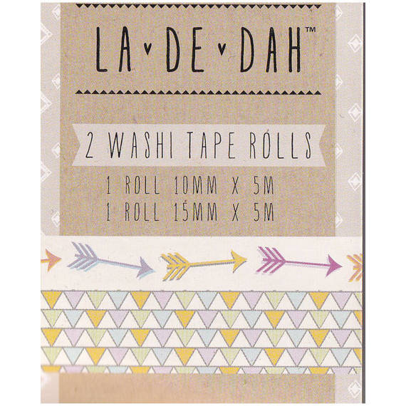 Taśmy papierowe washi tape - Indie - La De Dah - strzałki i trójkąty
