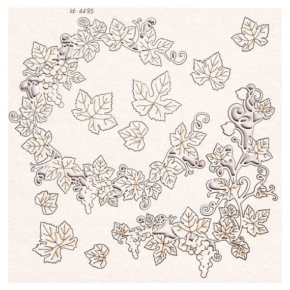 Tekturka - Grapevine - wreath and leaves - wieniec i liście SC