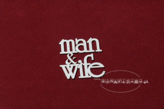 Tekturka Man and Wife pojedynczy napis - 1szt - Scrapiniec