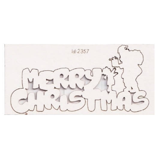 Tekturka Merry Christmas napis - Santa - Scrapiniec - mikołaj
