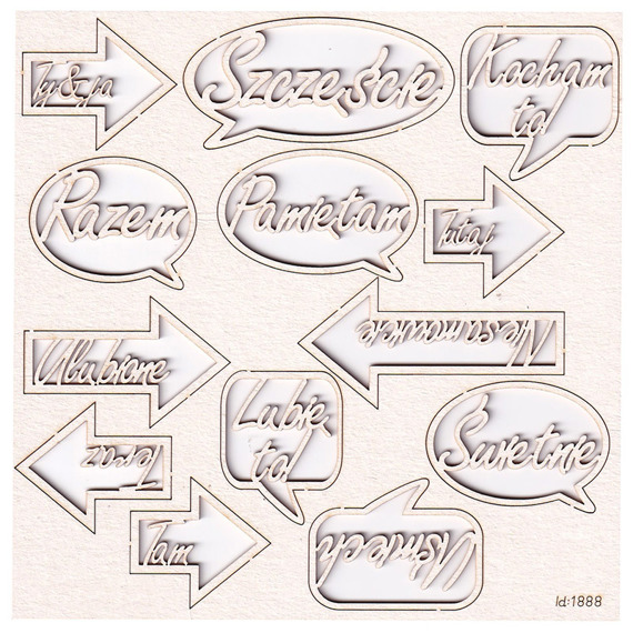 Tekturka Strzałki słówka handscript font po polsku - Scrapiniec