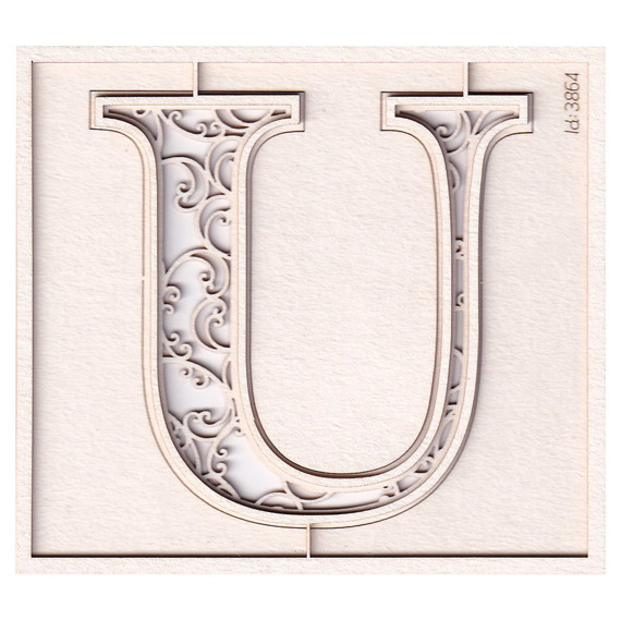 Tekturka monogram U - Monograce - 7 cm SC