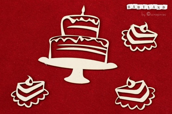 Tekturka - torcik urodzinowy - birthday cake - Babyland - Scrapiniec