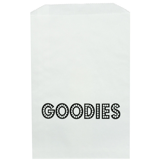 Torebki papierowe 3szt. ok.15,9x23,5cm - "Goodies" na białym tle - Whisker Graphic