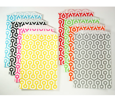 Torebki papierowe 5szt. 12,7x19cm - aqua  plaster miodu - Whisker Graphics