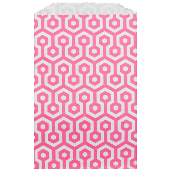 Torebki papierowe 5szt. 12,7x19cm - różowy plaster miodu - Whisker Graphics
