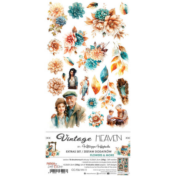 Vintage Heaven zestaw dodatków do scrapbookingu - Craft o'clock - FLOWERS