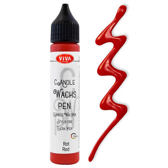 Wachs Pen - Viva Decor - czerwony wosk w pisaku do świec