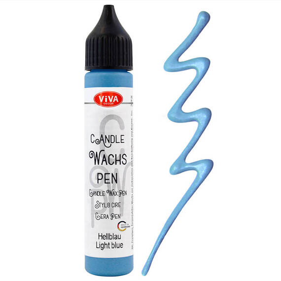 Wachs Pen - Viva Decor - jasnoniebieski wosk w pisaku do świec