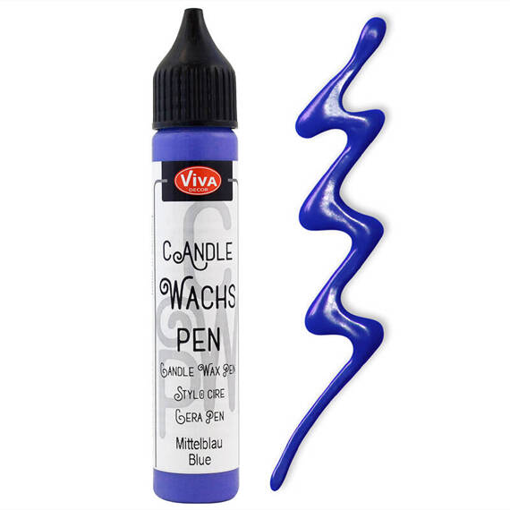 Wachs Pen - Viva Decor - niebieski wosk w pisaku do świec