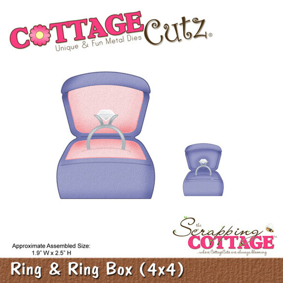 Wykrojnik - Cottage Cutz - Ring & Ring Box - wzór: pierścionek zareczynowy w pudełeczku