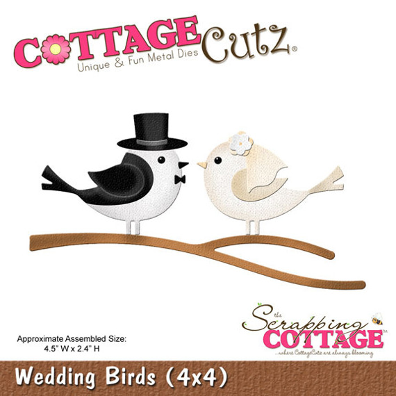 Wykrojnik - Cottage Cutz - Wedding Birds - ptaszki - Państwo Młodzi