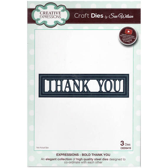 Wykrojnik - Creative Expressions - Bold Thank You CED5419