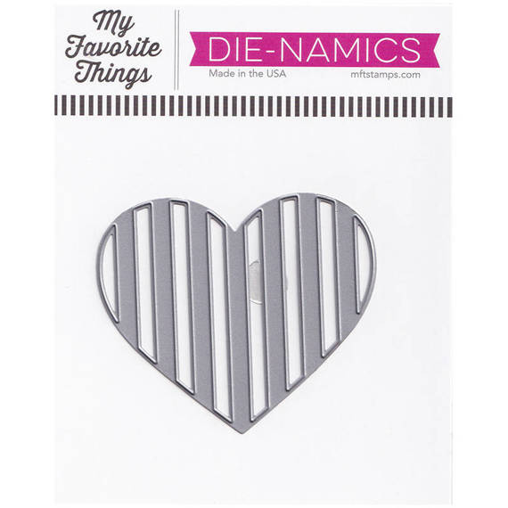 Wykrojnik - Die-namics - Peek-a-Boo Striped Heart serce