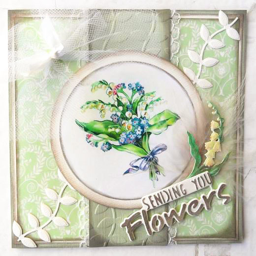 Wykrojnik - Marianne Design - Sending you flowers - napis
