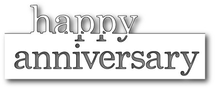 Wykrojnik - Memory Box - Grand Happy Anniversary 99207 rocznica napis