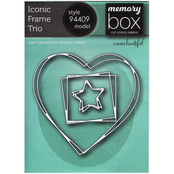 Wykrojnik - Memory Box - Iconic Frame Trio serce gwiazda kwadrat