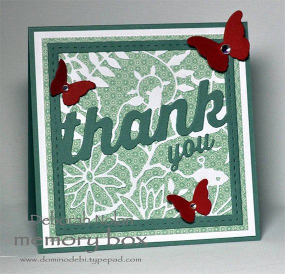 Wykrojnik - Memory Box - Stitched Thank You Square