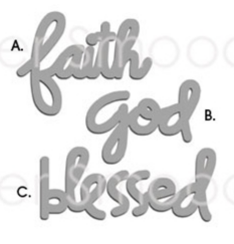 Wykrojnik - Paper Smooches - Religious Words - faith God blessed